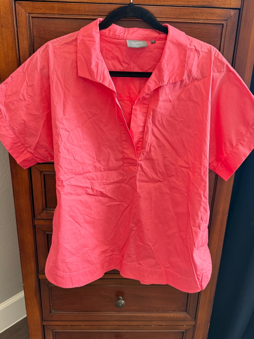 Caslon Pink Short-Sleeve Popover Blouse